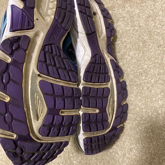 Women’s Grey & Purple ASICS Running Shoe 9.5 - Picture 3 of 6